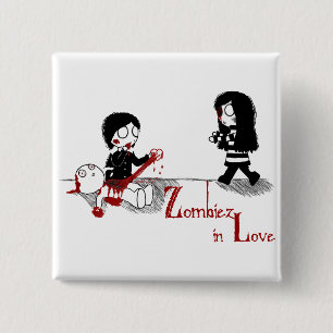 Bóton Quadrado 5.08cm Zombiez no amor
