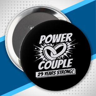 Bóton Redondo 10.16cm 29th Anniversary Couples Married 29 Years Strong