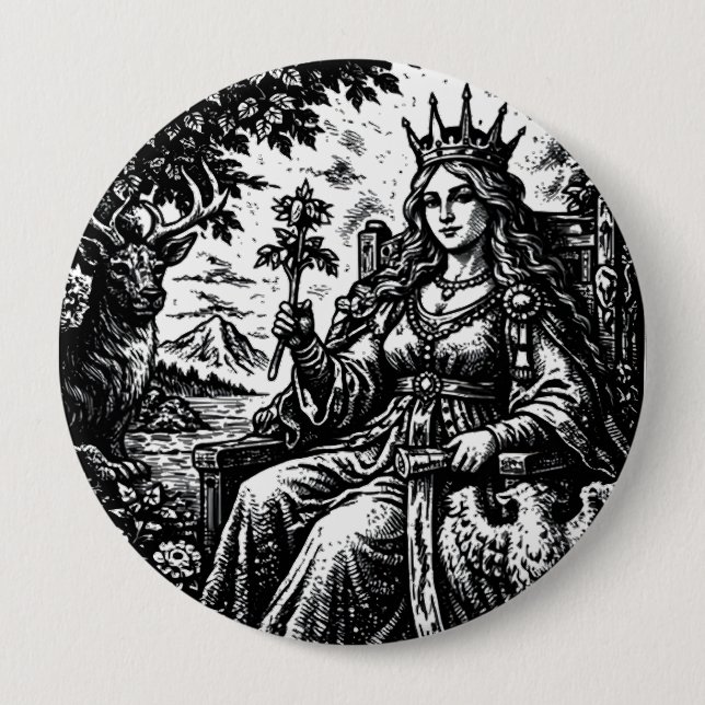 Bóton Redondo 10.16cm A Imperatriz — BurnsInHell Tarot III (Frente)