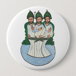 Bóton Redondo 10.16cm A pintura de arte popular da Santa Trindade