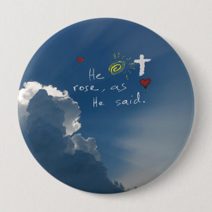 Bóton Redondo 10.16cm A ressurreição que da páscoa é cristo aumentad