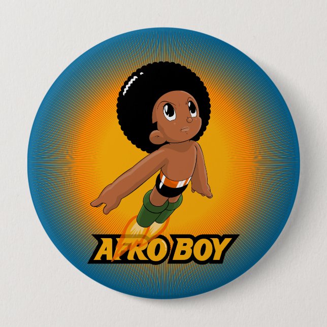 Bóton Redondo 10.16cm AfroBoy! (Frente)