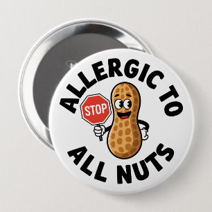 Bóton Redondo 10.16cm Alerta de alergia à Nut