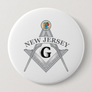 Bóton Redondo 10.16cm Alojamento da Freemasonry do estado de Nova Jersey