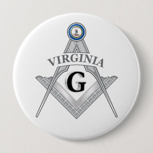 Bóton Redondo 10.16cm Alojamento de Freemasonry do Estado da Virgínia
