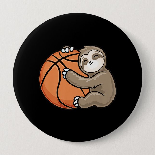 Bóton Redondo 10.16cm Amante de os animais desportivo de basquete (Frente)