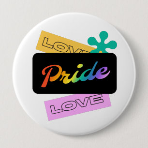 Bóton Redondo 10.16cm Amor, orgulho, amor. LGBT+orgulho. Arco