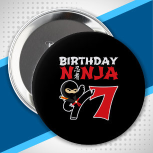 Bóton Redondo 10.16cm Aniversário de criança Ninja - Tema de Partido com