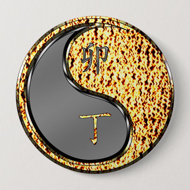 Bóton Redondo 10.16cm Ano do Coelho Fogo (Frente)