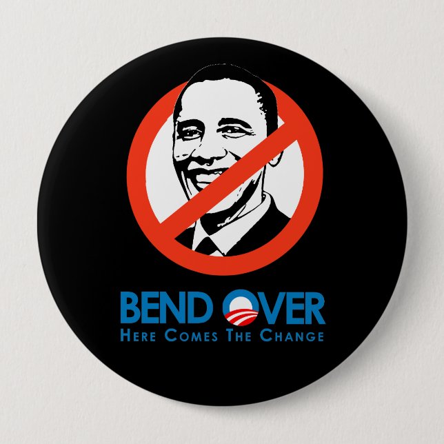 Bóton Redondo 10.16cm Anti-Obama - Mudança (Frente)