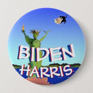 Bóton Redondo 10.16cm Anti-Trump Joe Biden Harris Voto Democrata 2020
