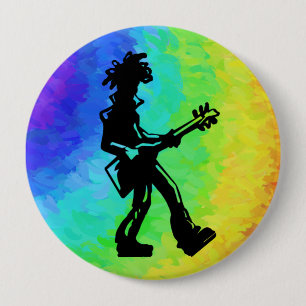 Bóton Redondo 10.16cm Arco-íris da guitarra das noites da dança de New