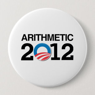 BÓTON REDONDO 10.16CM ARITMÉTICA COM OBAMA - .PNG