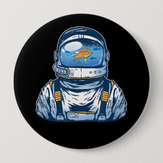 Bóton Redondo 10.16cm Astronauta Fishbowl Helmet Goldfish Spaceman