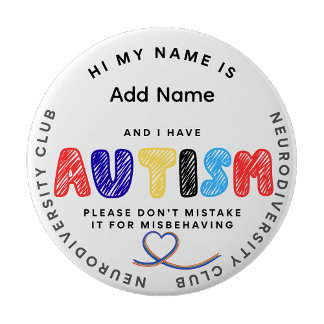 Bóton Redondo 10.16cm Autism Pin ID Neurodiversity club