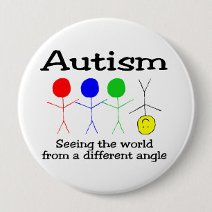 Bóton Redondo 10.16cm Autismo que vê o mundo de um ângulo diferente