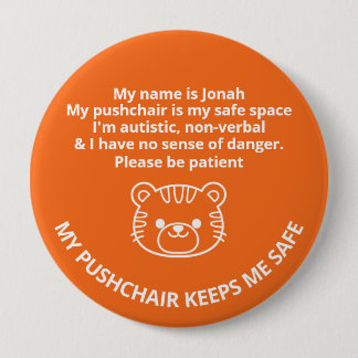 Bóton Redondo 10.16cm Autista personalizado, não-verbal e sem noção de p
