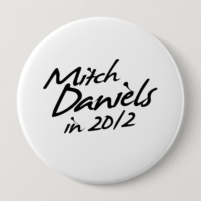 Bóton Redondo 10.16cm Autógrafo de MITCH DANIELS 2012 (Frente)