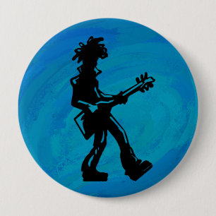 Bóton Redondo 10.16cm Azul-guitarra New York Boogie Nights