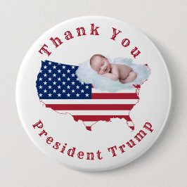 Bóton Redondo 10.16cm Baby American Flag Pro-life USA