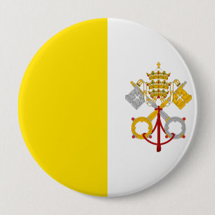 Bóton Redondo 10.16cm Bandeira da Cidade do Vaticano