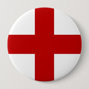 Bóton Redondo 10.16cm Bandeira da Inglaterra ou Cruz de São Jorge