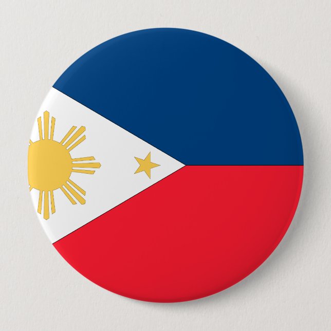 Bóton Redondo 10.16cm Bandeira das Filipinas (Frente)