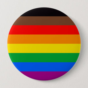 Bóton Redondo 10.16cm Bandeira do Orgulho LGBTQ (8 Listras)
