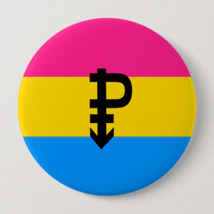 Bóton Redondo 10.16cm Bandeira do Orgulho Pansexual