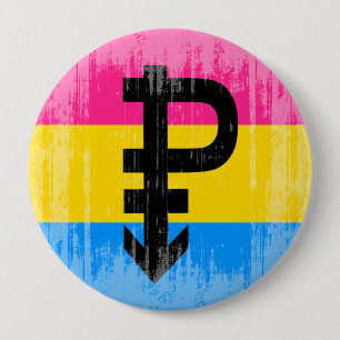 Bóton Redondo 10.16cm Bandeira Pansexual do vintage