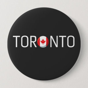 Bóton Redondo 10.16cm Bandeira Toronto Canadá