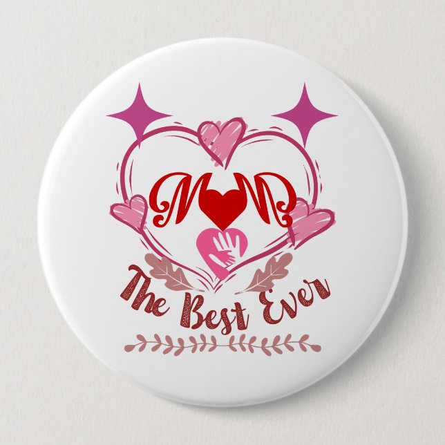 Bóton Redondo 10.16cm Best mum ever (Frente)