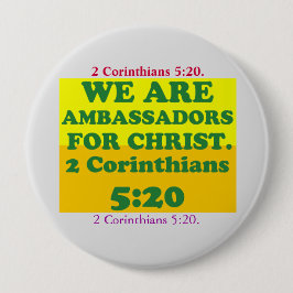 Bóton Redondo 10.16cm Bíblia verso de 2 Corintianos 5:20.