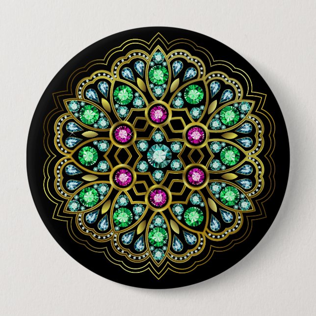 Bóton Redondo 10.16cm Bling Brooch / Pin para as damas ... : ) (Frente)