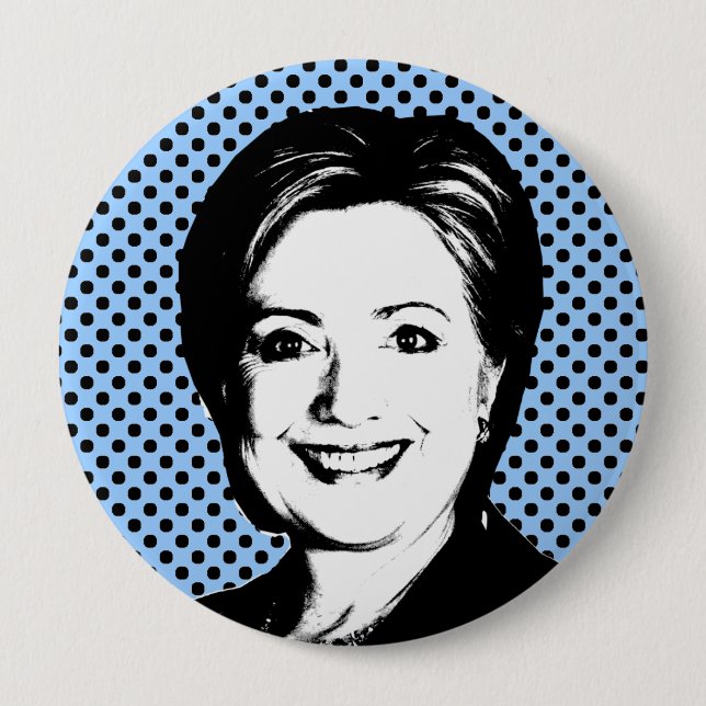 Bóton Redondo 10.16cm Bolha da conversa de Hillary Clinton (Frente)