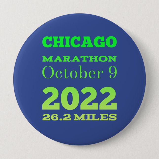 Bóton Redondo 10.16cm Botão Chicago Marathon 2022 (Frente)