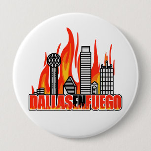Bóton Redondo 10.16cm Botão Dallas En Fuego