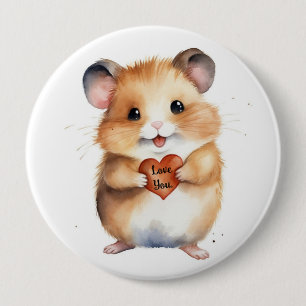 Bóton Redondo 10.16cm Botão de Amor de Hamster