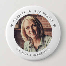 Bóton Redondo 10.16cm Botão de Foto Simples Moderno Para Sempre em Nosso