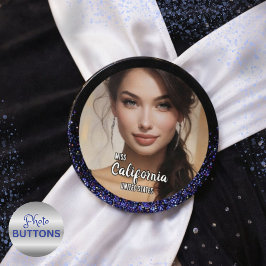 Bóton Redondo 10.16cm Botão de Pin Foto do Concurso Royal Glitter Glitz