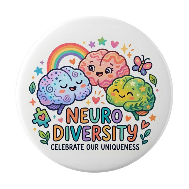 Bóton Redondo 10.16cm Botão de pin funny Diversidade Neuro (Neuro Diversity Funny Pin button)