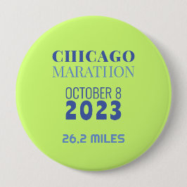 Bóton Redondo 10.16cm Botão de Texto Personalizado Verde da Maratona de
