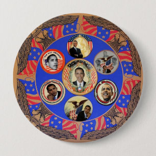 Bóton Redondo 10.16cm Botão do caleidoscópio 4-Inch de Obama