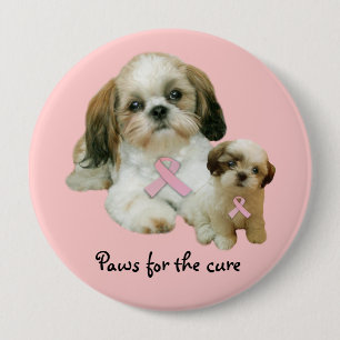 Bóton Redondo 10.16cm Botão do cancro da mama de Shih Tzu