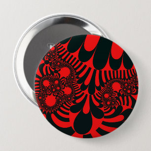 Bóton Redondo 10.16cm Botão Grande Mod Vermelho Preto