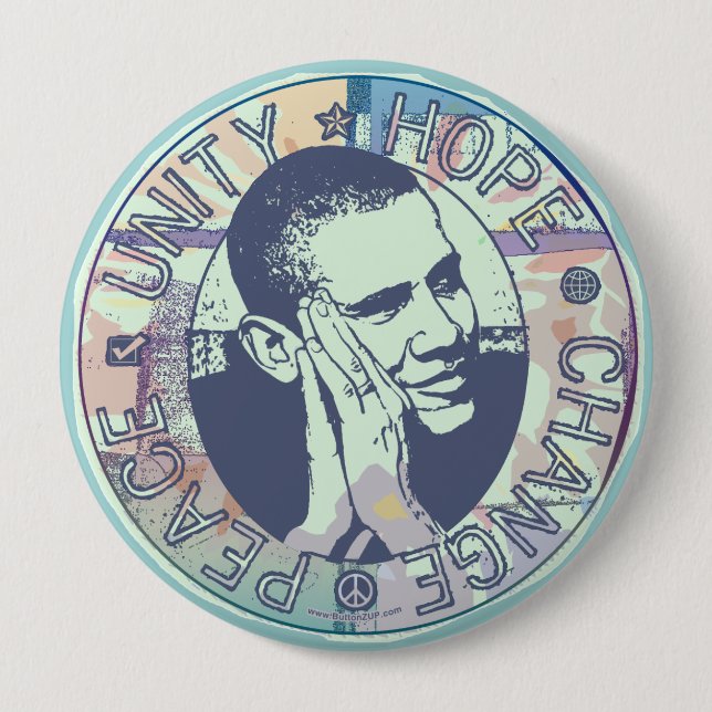Bóton Redondo 10.16cm botão ideal Groovy de obama (Frente)