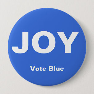 Bóton Redondo 10.16cm Botão JOY, botão VOTE AZUL