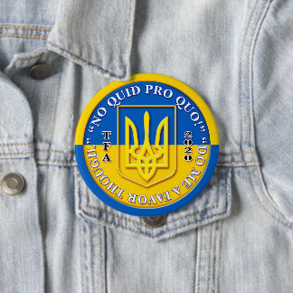 Bóton Redondo 10.16cm Botão Quo Não Quid Pro Ucrânia