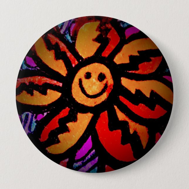 Bóton Redondo 10.16cm Botão redondo, grande, 4 polegadas (Frente)