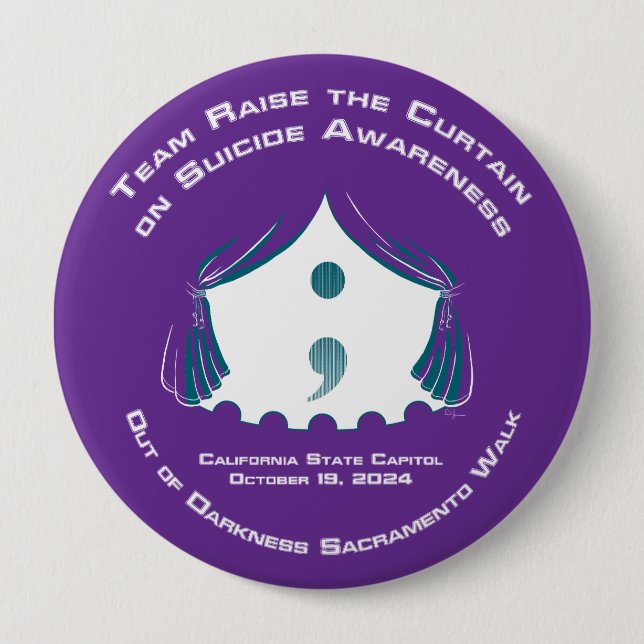 Bóton Redondo 10.16cm Botão redondo, grande, 4 polegadas (Frente)